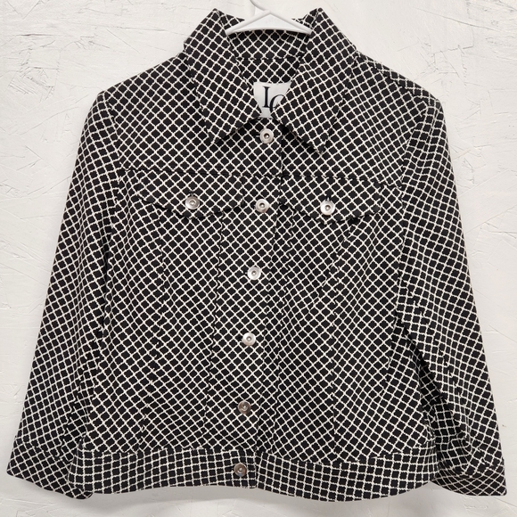 LENA GABRIELLE WOMANS BLACK/WHITE JACKET‎ SIZE 8 - Picture 1 of 8